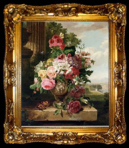framed  unknow artist Floral, beautiful classical still life of flowers.137, ta009-2